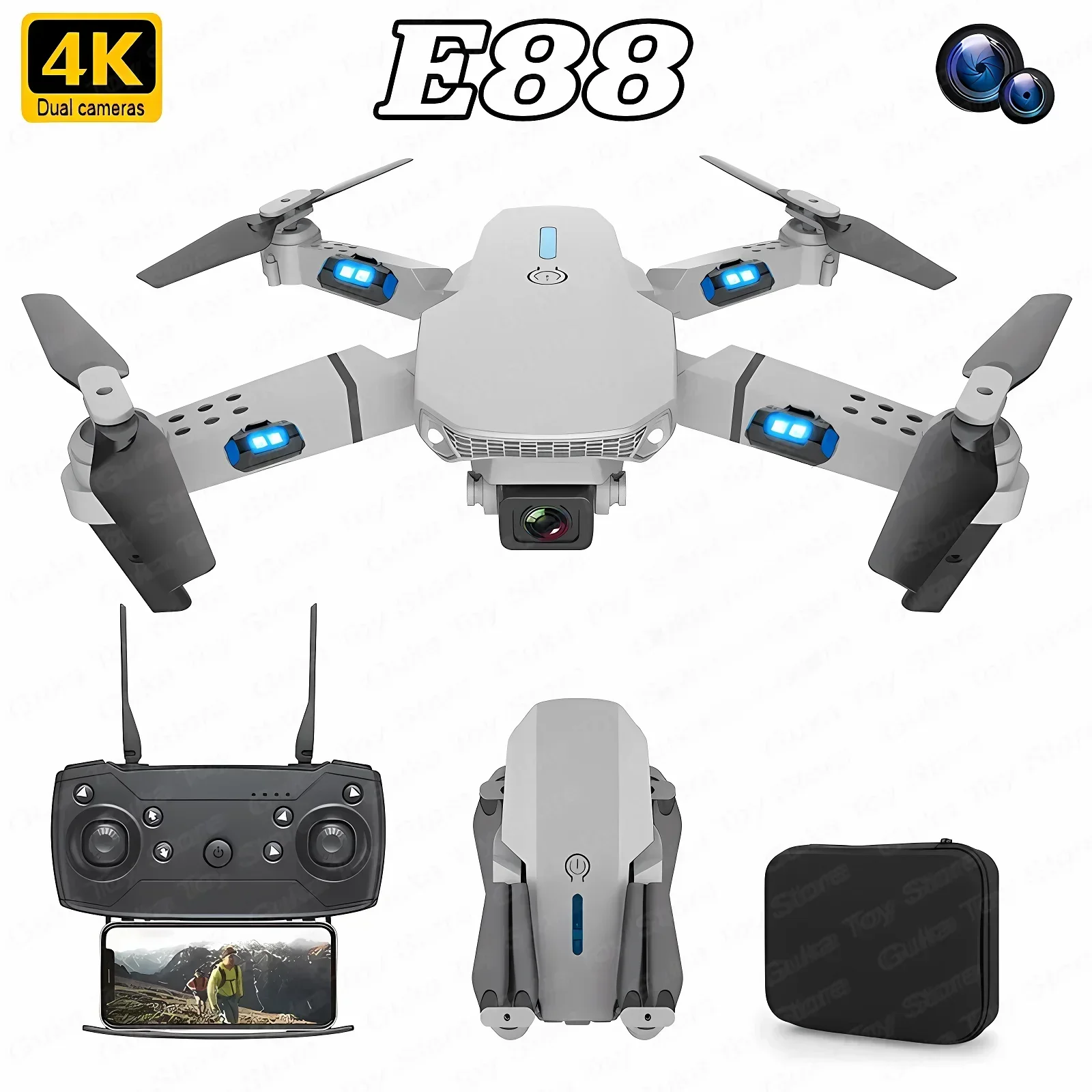 Drone Camera Hd - E88 Pro WIFI FPV Drone grandangolare